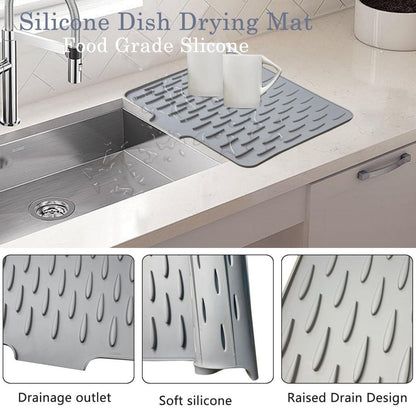 Silicone Dish Drying Mat with Drain – Anti-Slip & Quick Dry